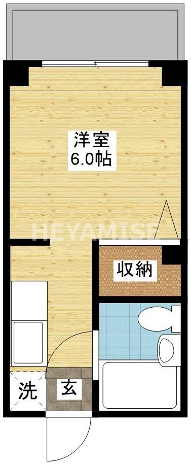 ドルフィン大浦(ワンルーム/4階)の間取り写真
