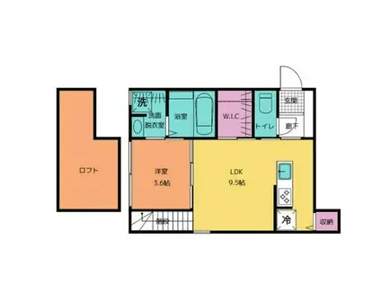 MINDS SQUARE(1LDK/2階)の間取り写真