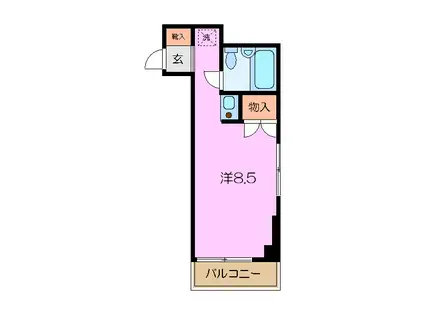 藤テラス(ワンルーム/4階)の間取り写真