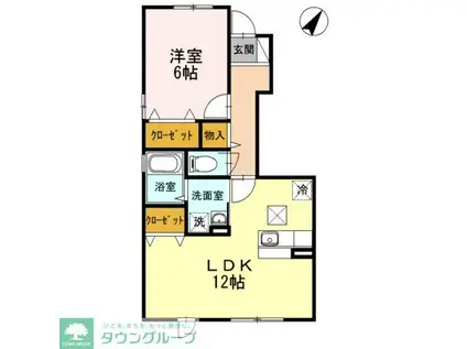 サンコート矢崎(1LDK/1階)の間取り写真