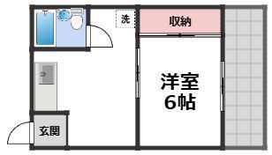 堂ヶ芝ハイツ(1DK/3階)の間取り写真