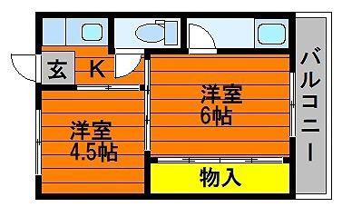 ソラーナ川辺 I(2K/3階)の間取り写真