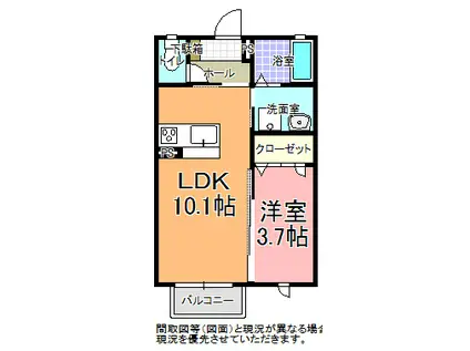 ルシェロ(1LDK/1階)の間取り写真