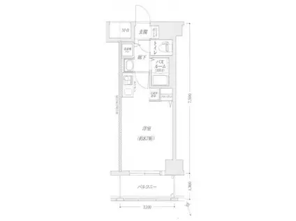 レジデンス福島II(1K/3階)の間取り写真