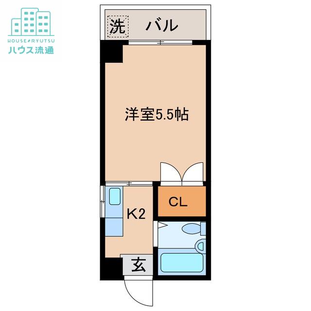 Fビル(1K/2階)の間取り写真
