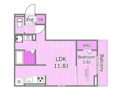 ディパイナ桜ヶ丘(1LDK/2階)の間取り写真