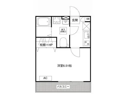 MQUARTO柏III(1K/1階)の間取り写真