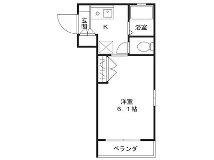 AGEMSIII(1K/2階)の間取り写真