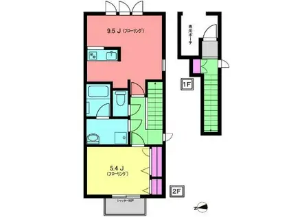 RIVIERE(1LDK/2階)の間取り写真