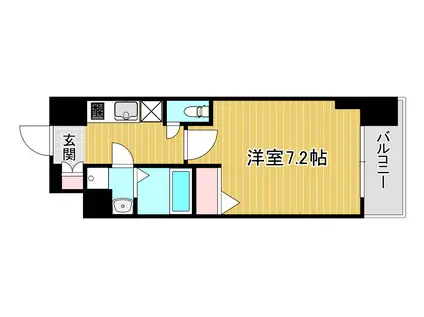 エグゼ難波西II(1K/8階)の間取り写真