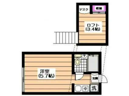KGヴィラ阿佐ヶ谷(ワンルーム/2階)の間取り写真