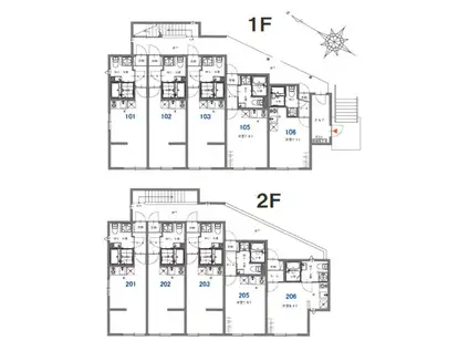 レントハウスフッサ860(ワンルーム/1階)の間取り写真