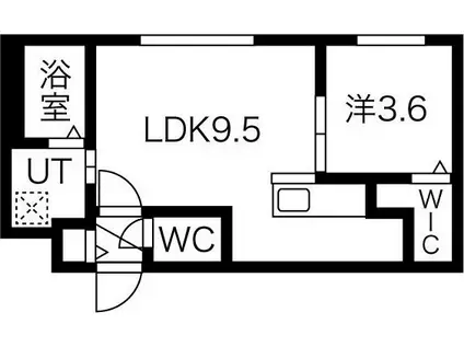 ウェルステージ宮の沢(1LDK/4階)の間取り写真