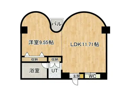ZEUS Α(1LDK/7階)の間取り写真