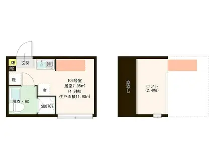 VILLETTA I 亀戸(ワンルーム/1階)の間取り写真