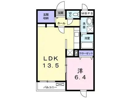 ティン・グローブIII(1LDK/1階)の間取り写真