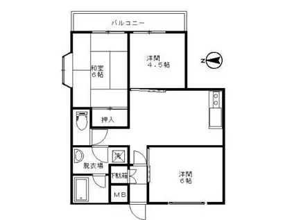 アメニティ国分寺(3DK/1階)の間取り写真