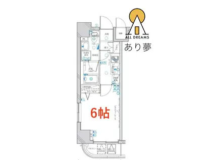 グリフィン横浜グランビスタ(1K/5階)の間取り写真