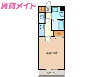 亀山マンションA棟(1K/4階)の間取り写真