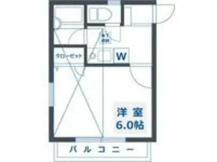 スターツ新井薬師(1K/2階)の間取り写真