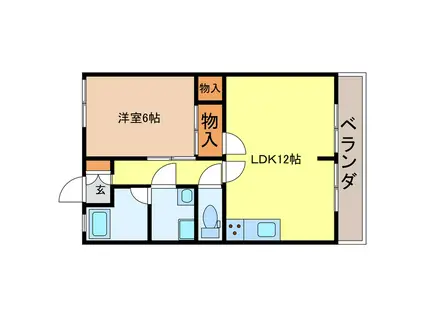ロイヤルハイツヨシダ(1LDK/3階)の間取り写真