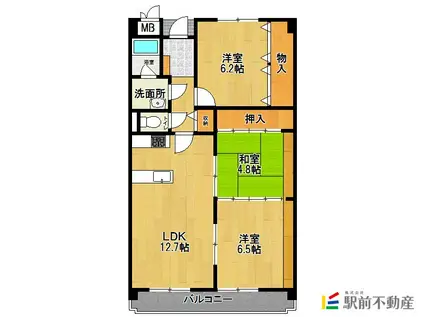 エスペランサ神野II(3LDK/10階)の間取り写真