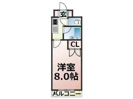 ENDOビルII(1K/1階)の間取り写真