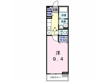 レジデンス ノーブル(1K/2階)の間取り写真