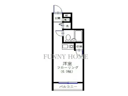 プランドール國中(ワンルーム/3階)の間取り写真