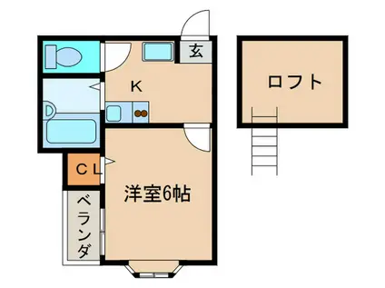 ピュア薬院(1K/1階)の間取り写真