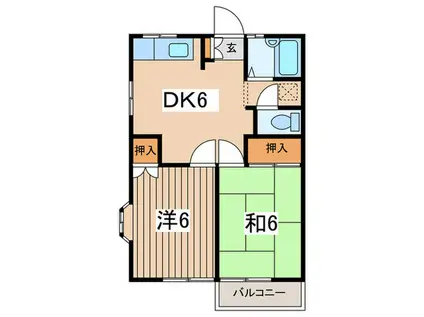 メゾン佐藤A(2DK/2階)の間取り写真