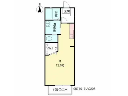 ドリームアーク(ワンルーム/2階)の間取り写真