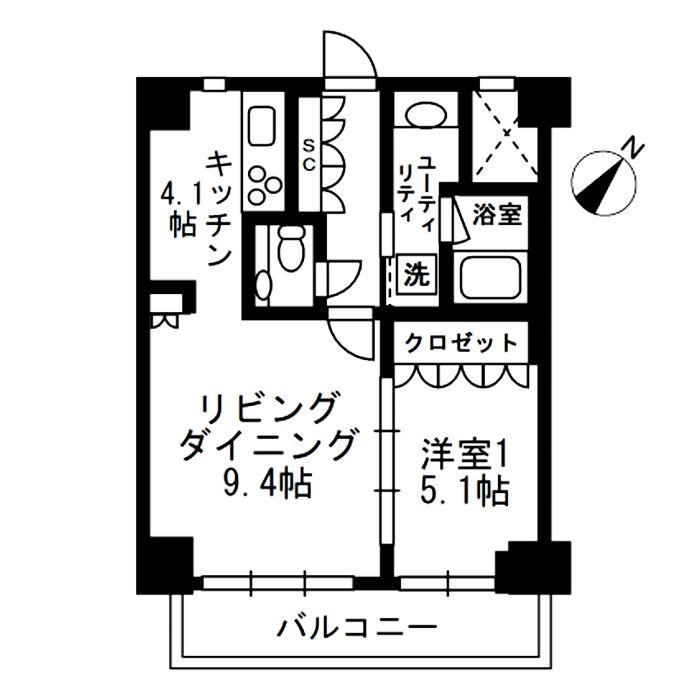 アーバンパーク代官山II(1LDK/3階)の間取り写真