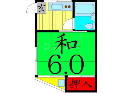 山岡コーポ(1K/1階)の間取り写真