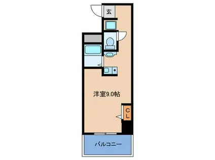 ラインハイツ瀬戸(ワンルーム/8階)の間取り写真