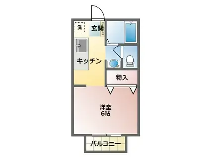 シャンブルラタン(1K/2階)の間取り写真