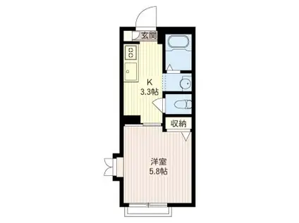 グレース東雪谷(1K/2階)の間取り写真