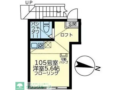 ユナイト中央カステーリャ・デ・ボレロ(ワンルーム/1階)の間取り写真