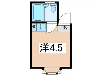 グリーンテラス水奈月I・II・III(ワンルーム/1階)の間取り写真