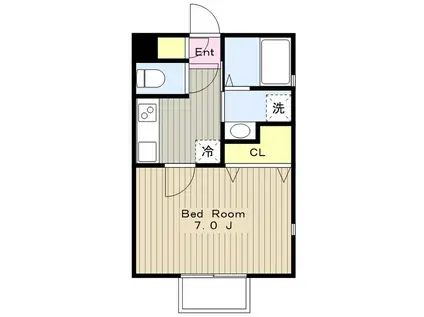 クロスコート町田C棟(1K/2階)の間取り写真