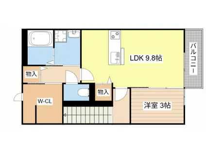 メゾンドプルミエール(1LDK/2階)の間取り写真