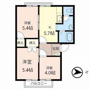 メゾン菖蒲台(3K/2階)の間取り写真