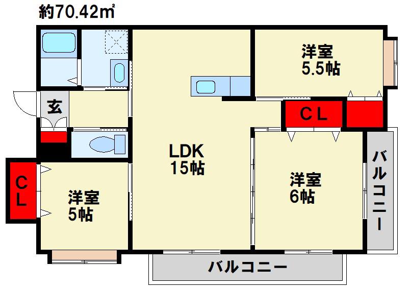 プリンス弐番館(3LDK/2階)の間取り写真