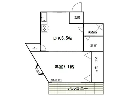 パールヒルズII(1DK/3階)の間取り写真
