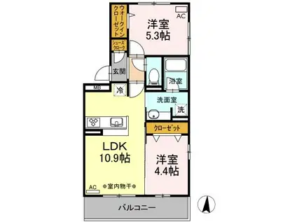 メゾンドール(2LDK/3階)の間取り写真