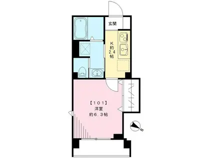 LAHAINA(1K/1階)の間取り写真