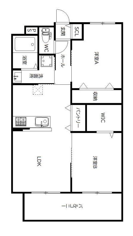 MITTE(2LDK/5階)の間取り写真