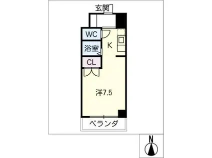 ブリーズIII(ワンルーム/4階)の間取り写真
