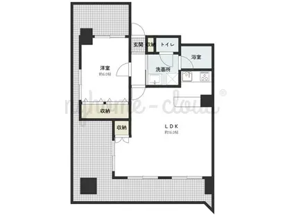 ライオンズプラザ高宮(1LDK/7階)の間取り写真