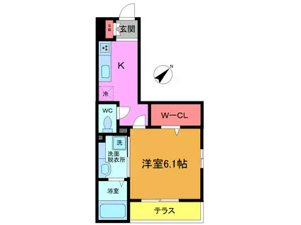 MISAKI(1K/1階)の間取り写真